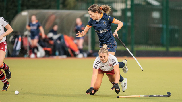 Action from the Pemier League match between Larne and Omagh on Saturday 6 December 2025. Photo: John McMurtry. © FRU SPORTS 2025.