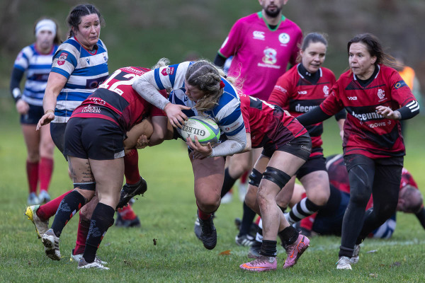 Action from the match between Cooke and Blackrock on Saturday 13 December 2025. Photo: Bob Given. © FRU SPORTS 2025.