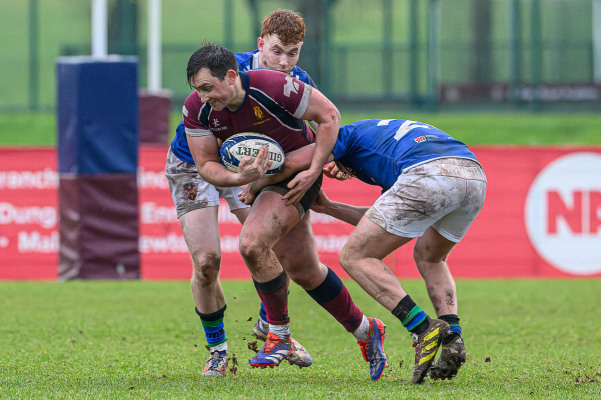 Action from the Towns Cup match between Academy and Queen's University 2XV on Saturday 17 January 2026. Photo: Cyril Boyd. © FRU SPORTS 2026.