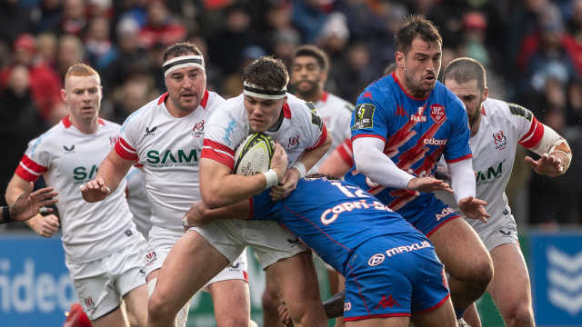 Action from the European Challenge Cup match between Ulster and Stade Francais on Saturday 17 January 2026. Photo: Bob Given. © FRU SPORTS 2026.
