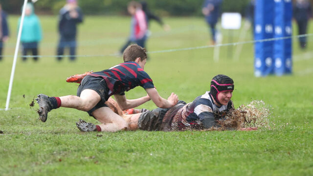 Action from the Medallion Shield match between Wallace High and Larne Grammar on Saturday 17 January 2026. © FRU SPORTS 2026.
