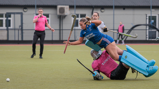 Action from the All Ireland Hockey League match between Portadown and Ulster university Elks on Sunday 1 February 2026. Photo: John McMurtry. © FRU SPORTS 2026.