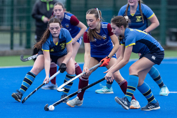 Action from the Senior Shield match between Victoria College and Antrim Grammar School on Wednesday 4 February 2026. Photo: Bob Given. © FRU SPORTS 2026.