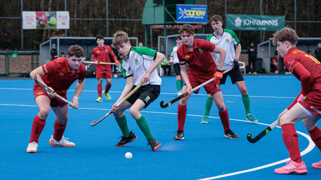Action from the Burney Cup match between Banbridge Academy and Sullivan Upper on Wednesday 25 February 2026. Photo: John McMurtry. © FRU SPORTS 2026.